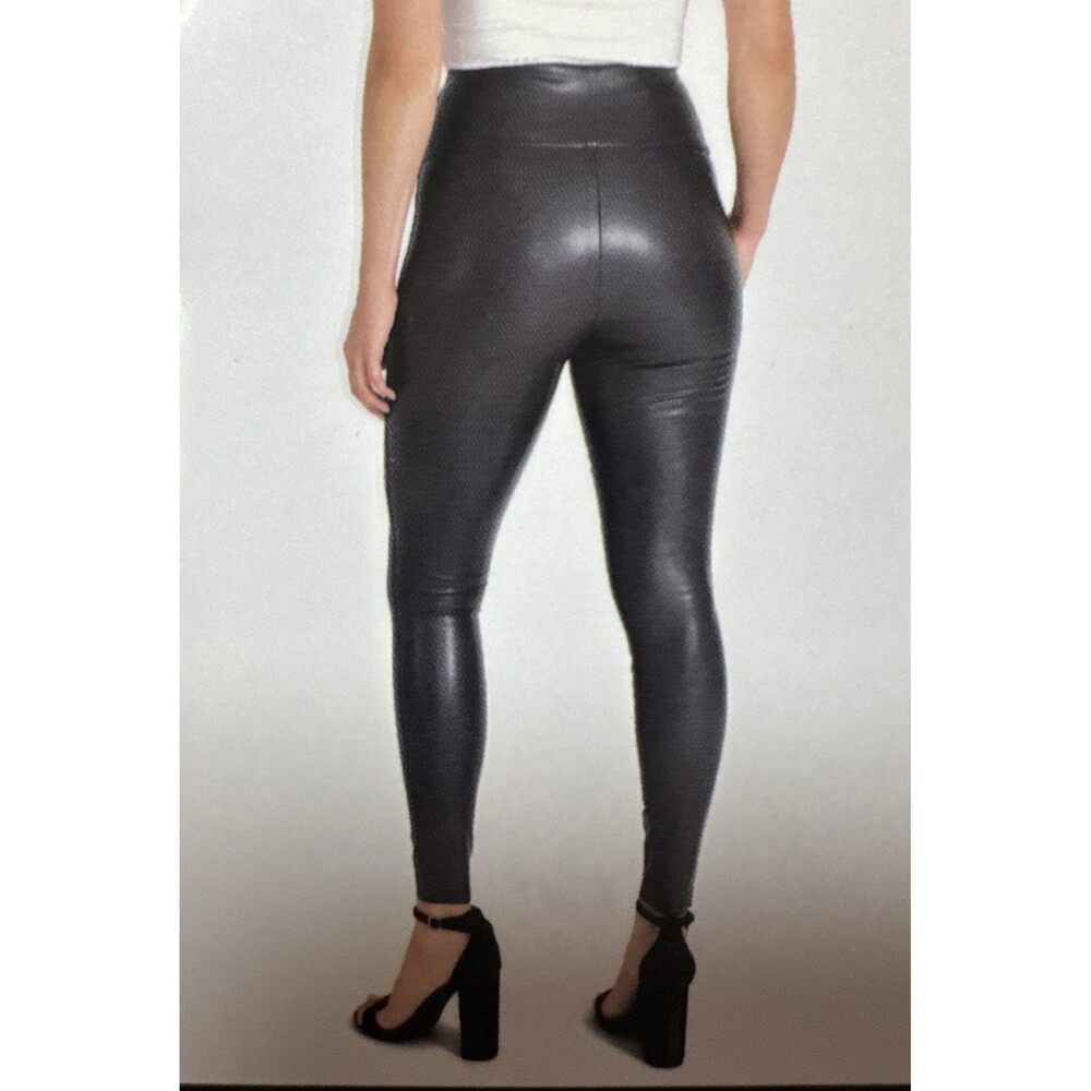 Seven7 Faux Leather Leggings Size Large Black NWT High Waist Stretch Pants - Picture 2 of 11
